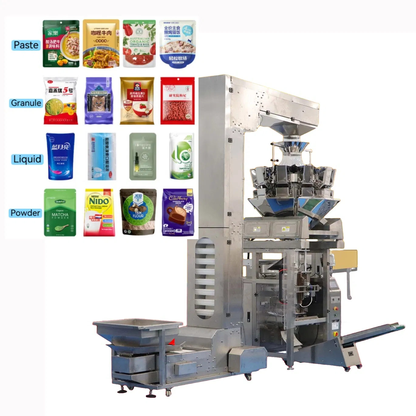 Máquina de Embalagem Automática Vertical para Pó de Especiarias em Pequenos Sachês, Preenchimento de Grãos com Rosca, Equipamento de Embalagem para Pesticidas Veterinários