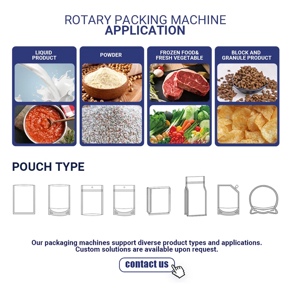 Máquina de Embalagem de Sacos Premoldados com Zíper para Alimentos, Snacks, Nozes e Chips com Garantia de Qualidade Linpack Totalmente Automática