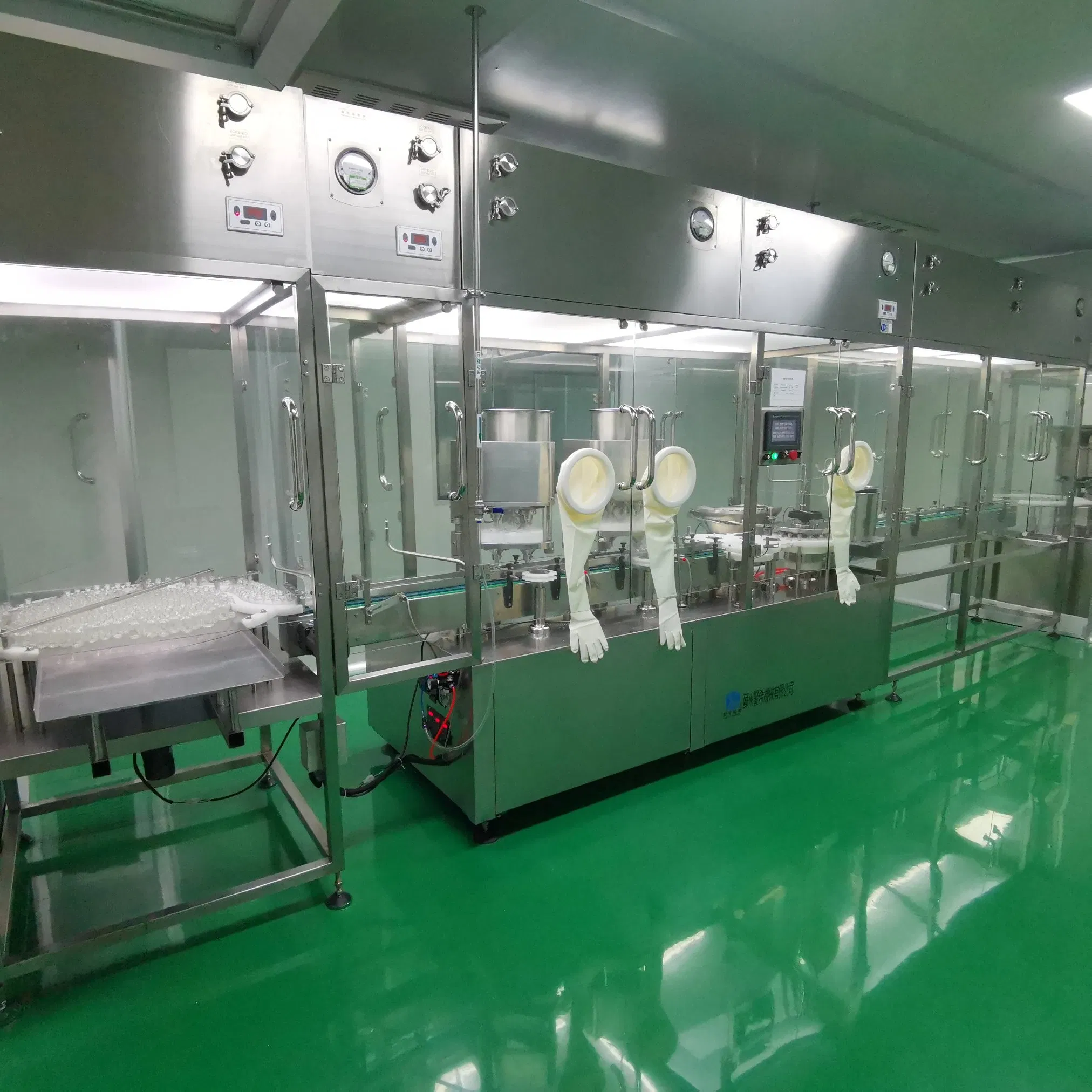 Linha de Produção Automática Completa para Enchimento de Pó em Frascos, Fechamento e Crimpagem