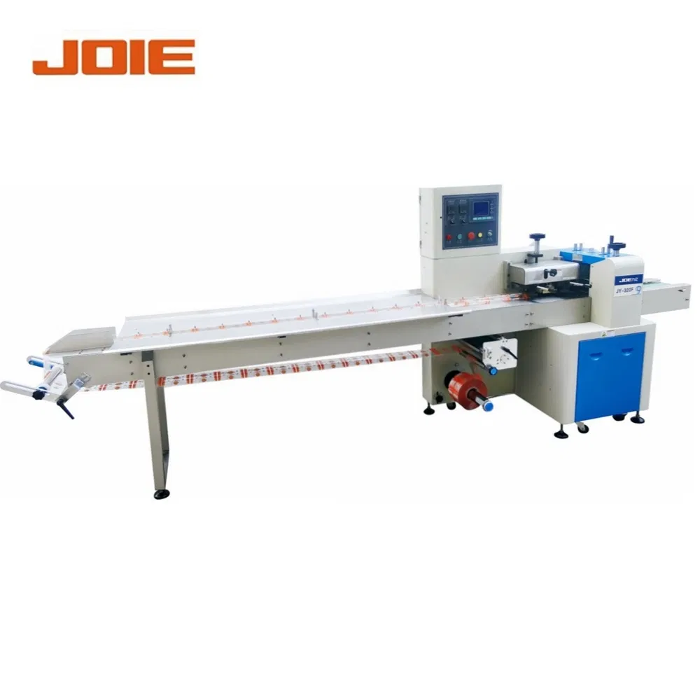 Máquina de Embalagem Automática de Fluxo com Motor Servo Aprovado CE para Embalagem de Alimentos, Pão e Doces, Máquina de Selagem Horizontal