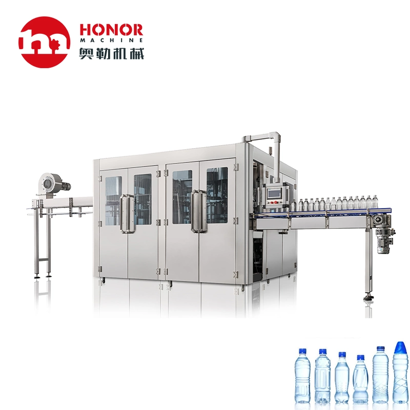 6000-12000bph Máquina automática de lavagem, enchimento, tampagem e embalagem de garrafas de água pura, sucos, bebidas carbonatadas e líquidos em vidro