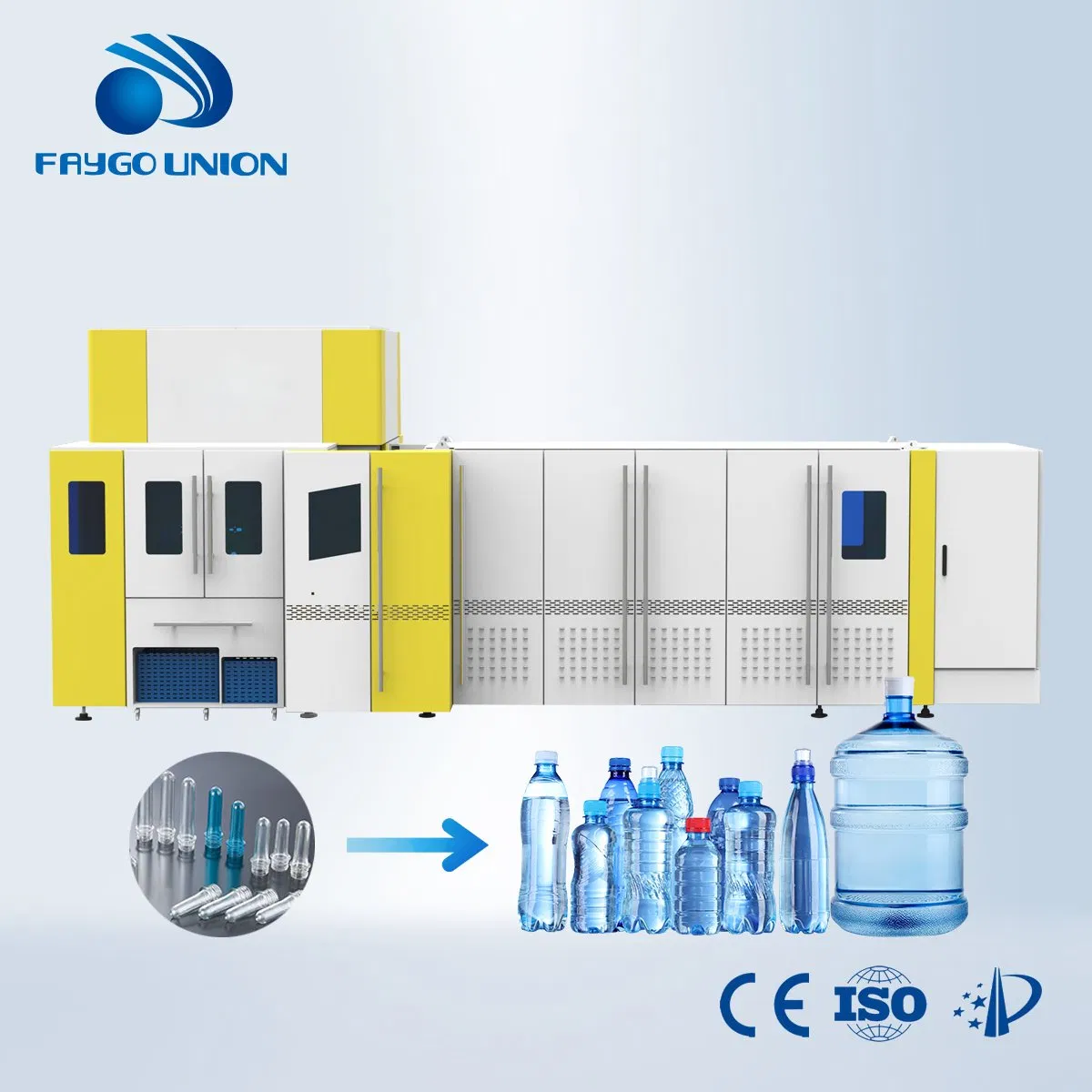 Linha de Produção Automática de Envasamento de Água Mineral em Garrafa com Preço de Fábrica Inclui Máquina de Sopro de Garrafa PET, Máquina de Enchimento de Água, Máquina de Vedação de Tampas e Máquina de Embalagem