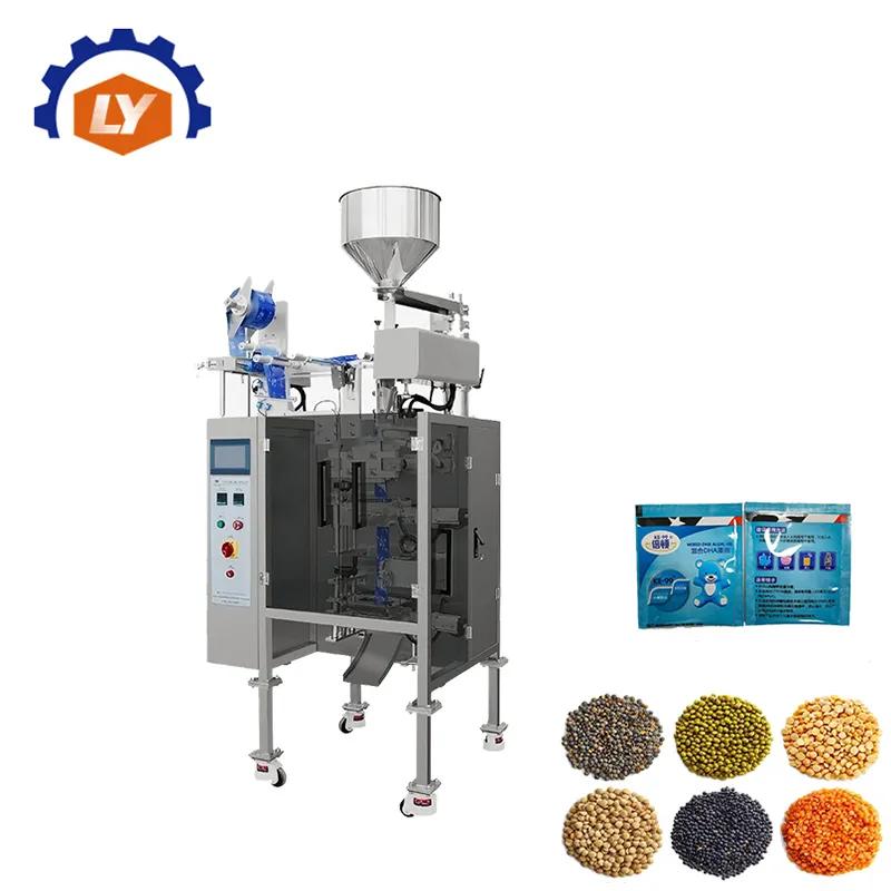 Máquina de Embalagem Automática Volumétrica para Sacos de Snacks Verticais, Preenchimento de Café, Alimentos Granulados e Especiarias Multifuncional