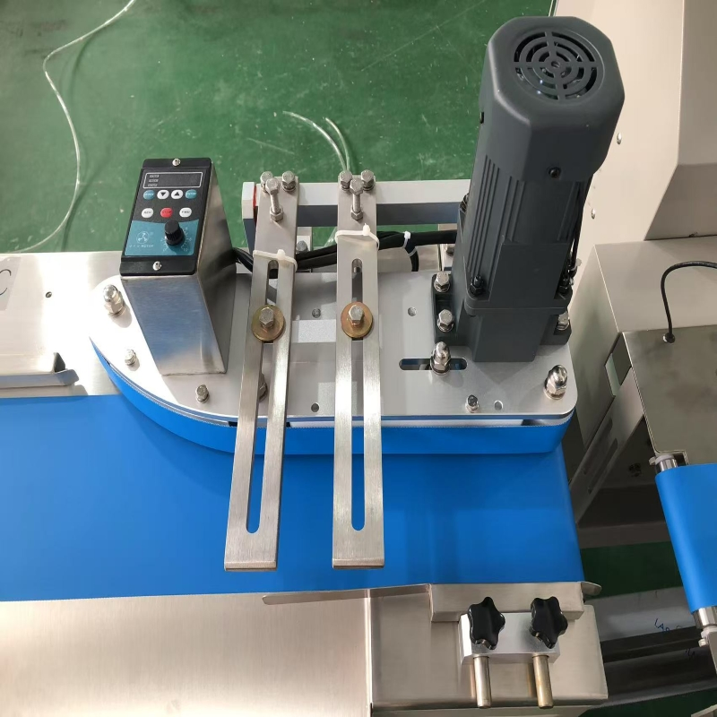 Linha de Embalagem Automática de Barras de Proteína, Barras de Arroz, Rolos de Ovo com Alimentador Rotativo