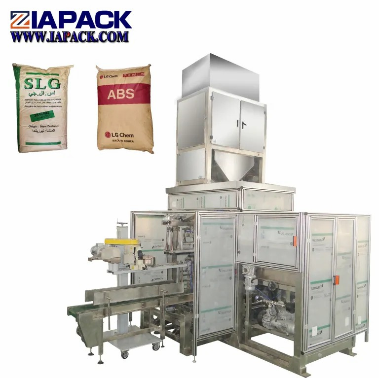 Linha de Embalagem de Máquina de Embalagem de Sacos de Papel Kraft Woven PP Grande e Pesado com Boca Aberta Totalmente Automática para 10kg/25 Kg/50kg Arroz/Ração para Animais Açúcar Sal Feijão