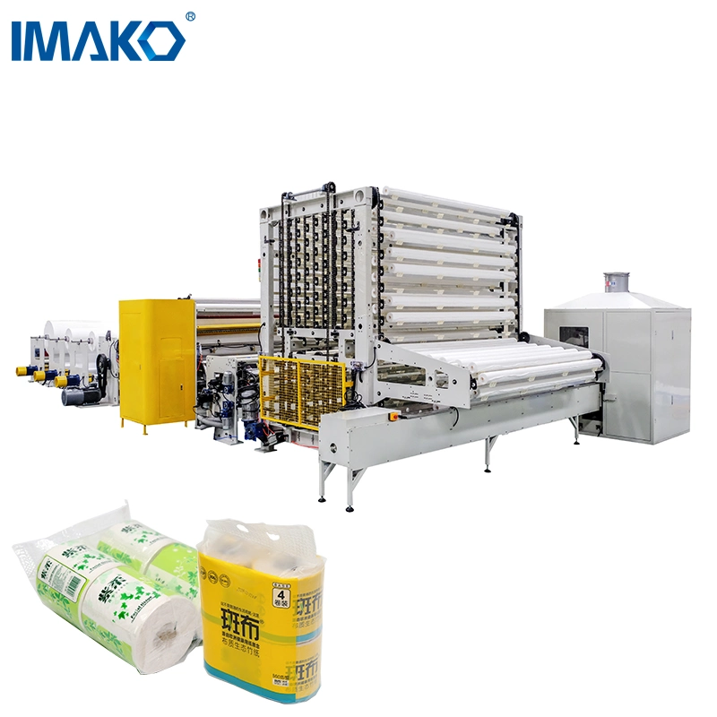 Linha de Fabricação de Rolos de Papel Higiênico Totalmente Automática de Alta Eficiência Equipamento de Rebobinagem e Corte de Toalhas de Cozinha Preço da Máquina de Fazer Papel Higiênico
