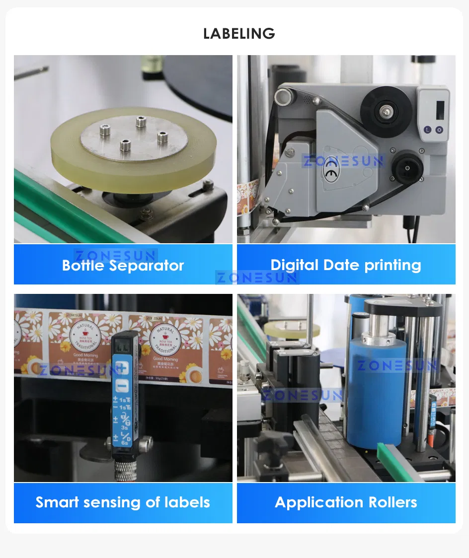 Linha Automática de Pesagem, Enchimento, Tampagem e Rotulagem ZS-Fal180X10 para Sistema de Embalagem da Indústria Alimentícia