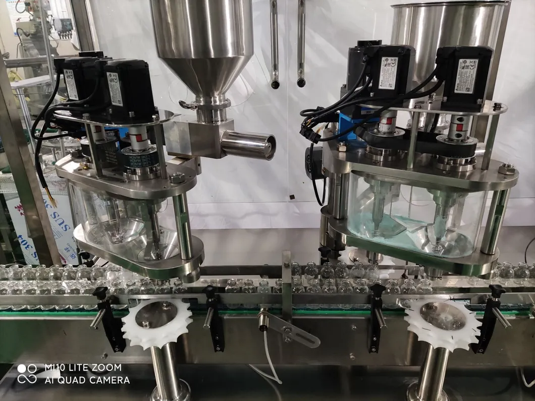 Linha de Produção Automática Completa para Enchimento de Pó em Frascos, Fechamento e Crimpagem - Detalhes