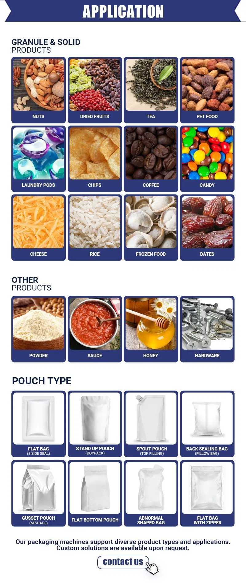 Máquina de Embalagem de Sacos Premoldados com Zíper para Alimentos, Snacks, Nozes e Chips com Garantia de Qualidade Totalmente Automática