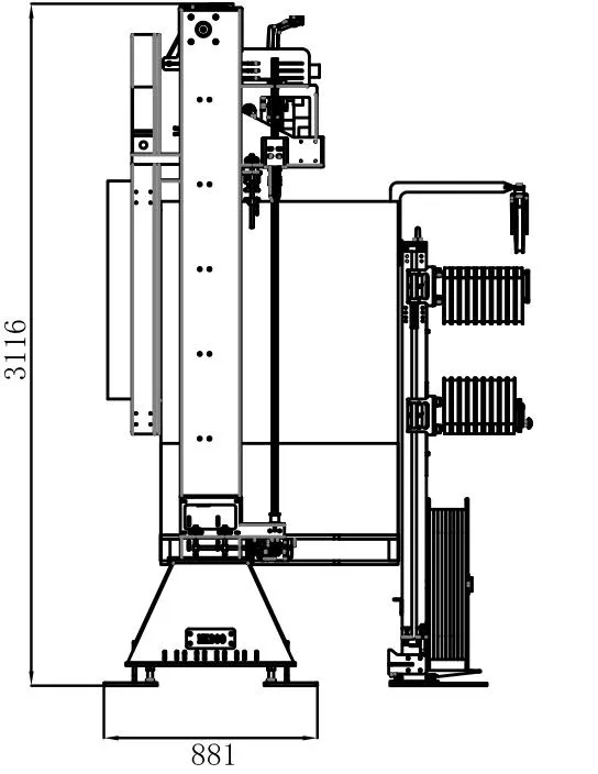 Dimensões MK300 Vista Lateral