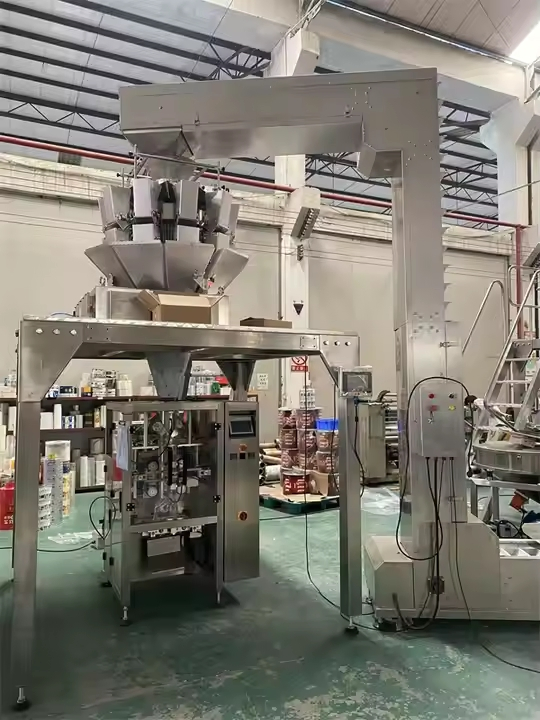 Máquina Automática de Embalagem de Sacos Verticais de Açúcar e Sal para Snacks, Batatas Fritas, Feijão e Cereais 1kg 5kg Máquina de Pesagem e Embalagem