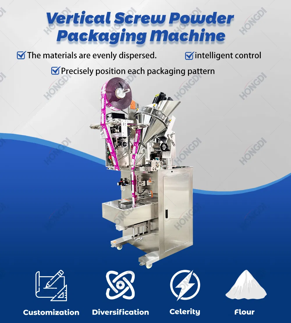 Máquina de Embalagem Vertical Automática Vffs para Embalagem de Pó de Leite, Pó de Café, Pó de Proteína, Farinha e Pó de Especiarias