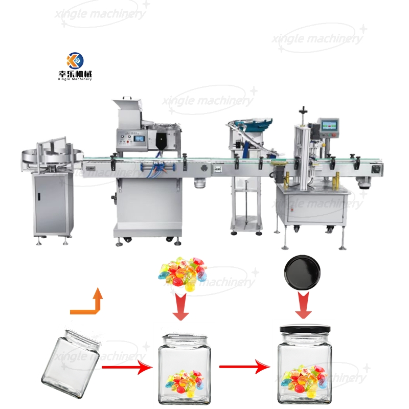 Máquina de Embalagem de Contagem de Tabletes Eletrônicos Automáticos para Alimentos e Produtos Farmacêuticos, Linha de Produção de Engarrafamento, Preenchimento, Contagem e Tampagem