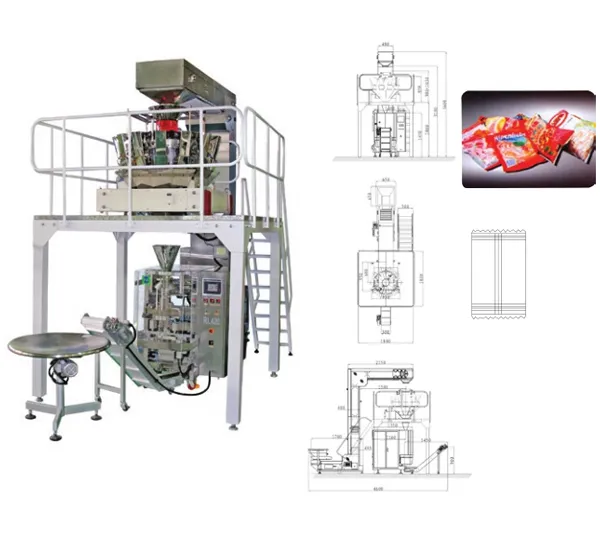 Máquina de Embalagem de Alimentos Popped Máquina de Embalagem Vertical Automática
