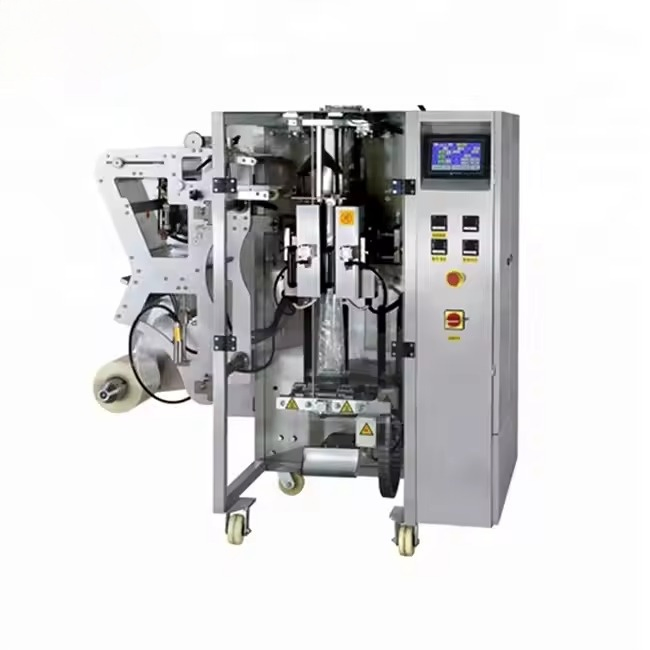 Máquina de Embalagem Vertical Multifuncional de Pesagem, Enchimento e Selagem Automática de Sacos Plásticos para Ração Aquática, Arroz, Sementes, Nozes, Feijões, Sal, Açúcar