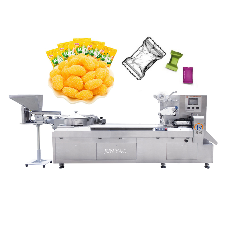 Máquina de Embalagem Automática de Jujuba de Alta Velocidade / Máquina de Embalagem de Doces Macios em Almofada / Máquina de Embalagem de Tâmaras / Máquina de Embalagem de Alimentos para Toffee e Pirulito