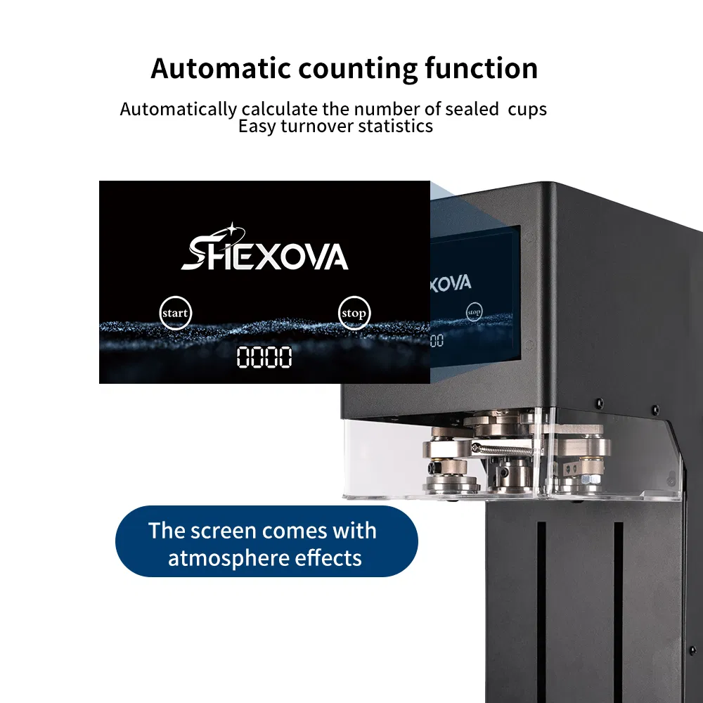 Máquina de Selagem Automática Todo-Poderosa com Altura Ajustável Funciona com Todos os Potes