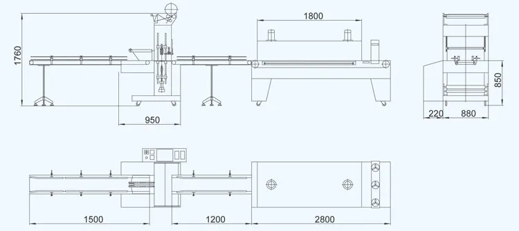 Máquina de Embalagem Automática de Selagem Inferior com Encolhimento