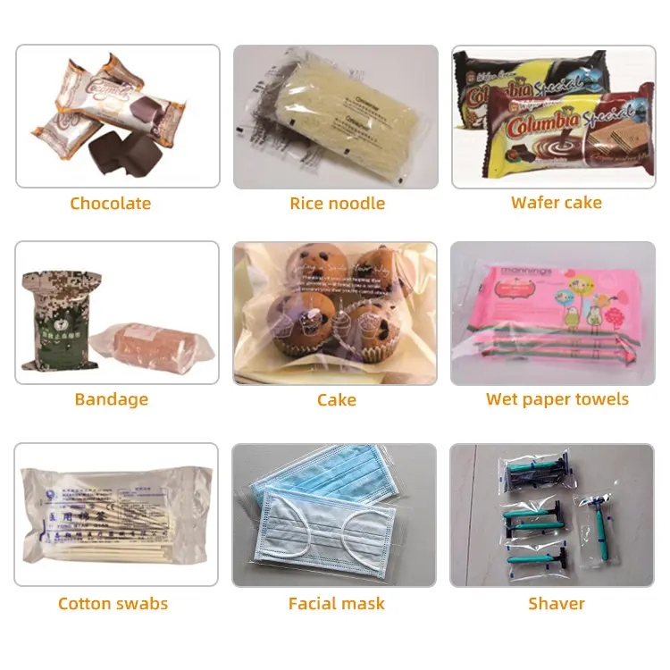 Máquina de Embalagem Horizontal Automática para Doces, Pão, Chocolate, Biscoitos, Bolos e Trufas