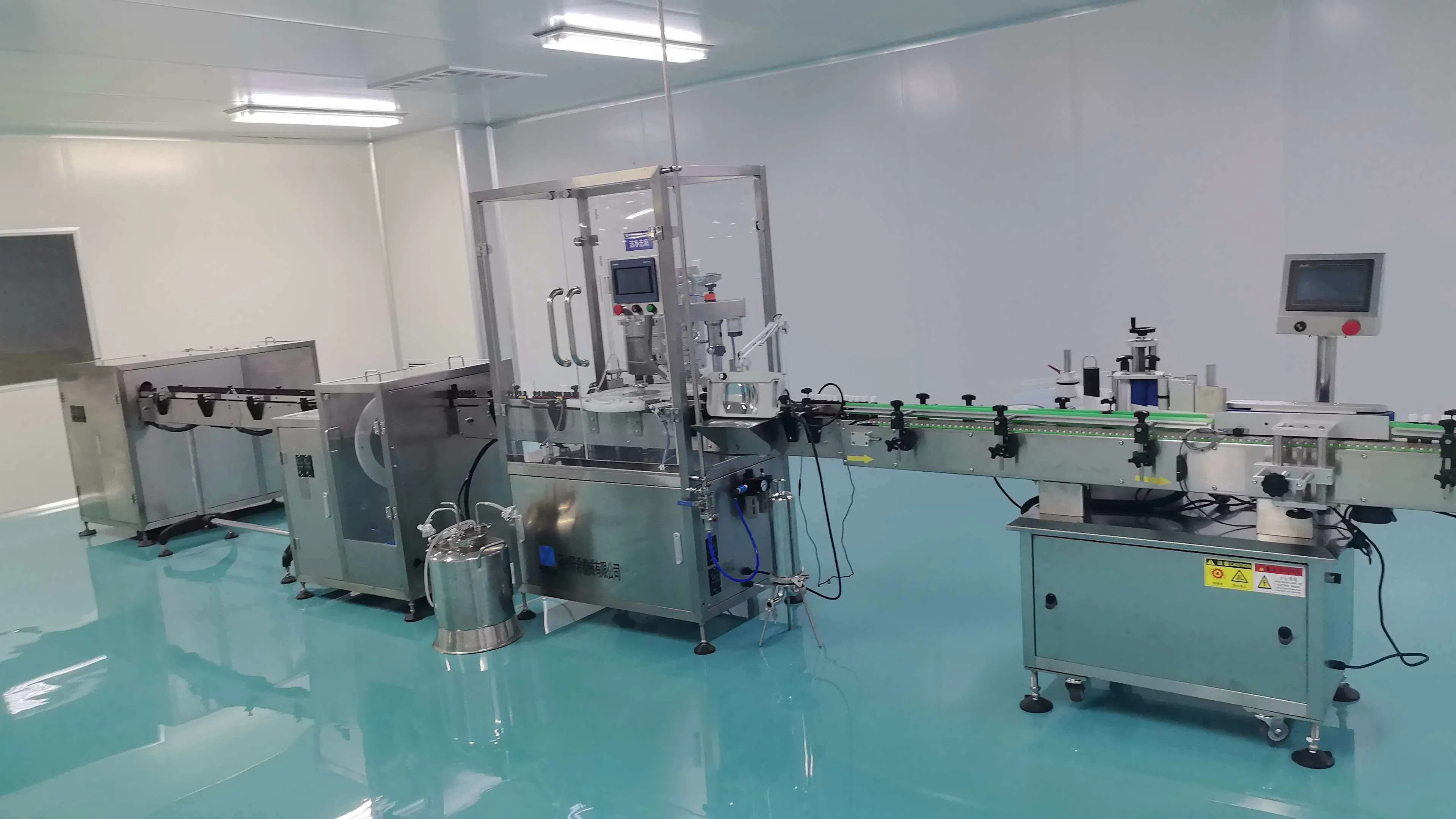 Linha de Produção de Lavagem, Enchimento, Tampagem e Rotulagem de Frascos de Líquido Oral Totalmente Automática