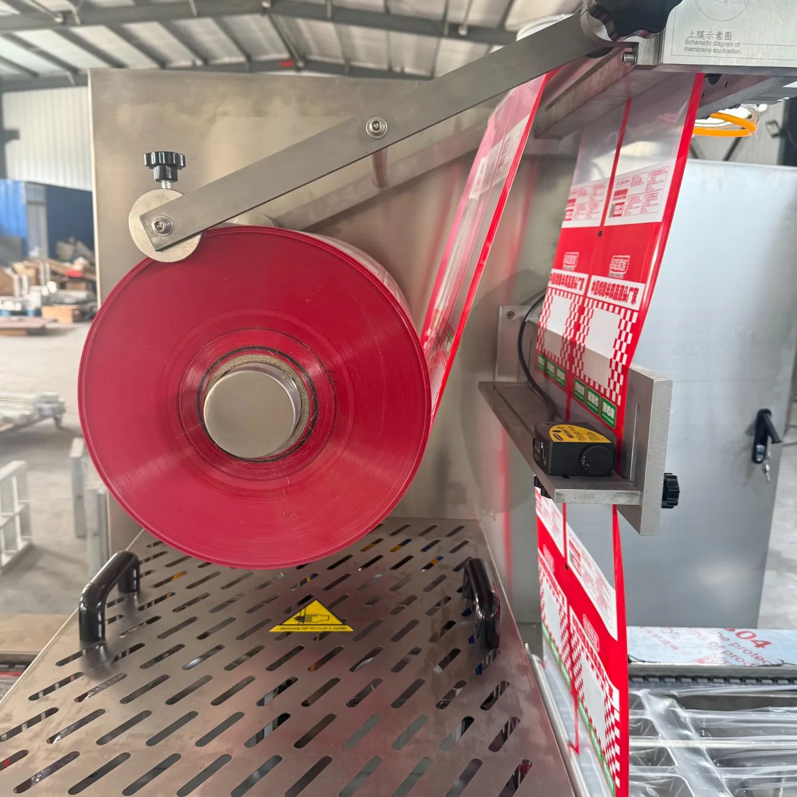 Máquina de Embalagem a Vácuo para Salmão com Filme Termoformável Flexível Automático
