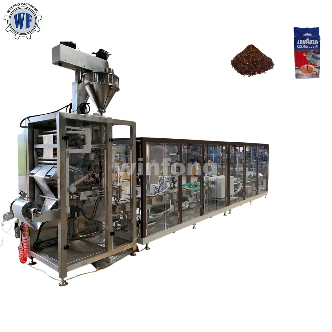 Máquina de Embalagem a Vácuo de Sacos de Tijolo Totalmente Automática para Pó de Café, Farinha, Fermento Seco, Milho