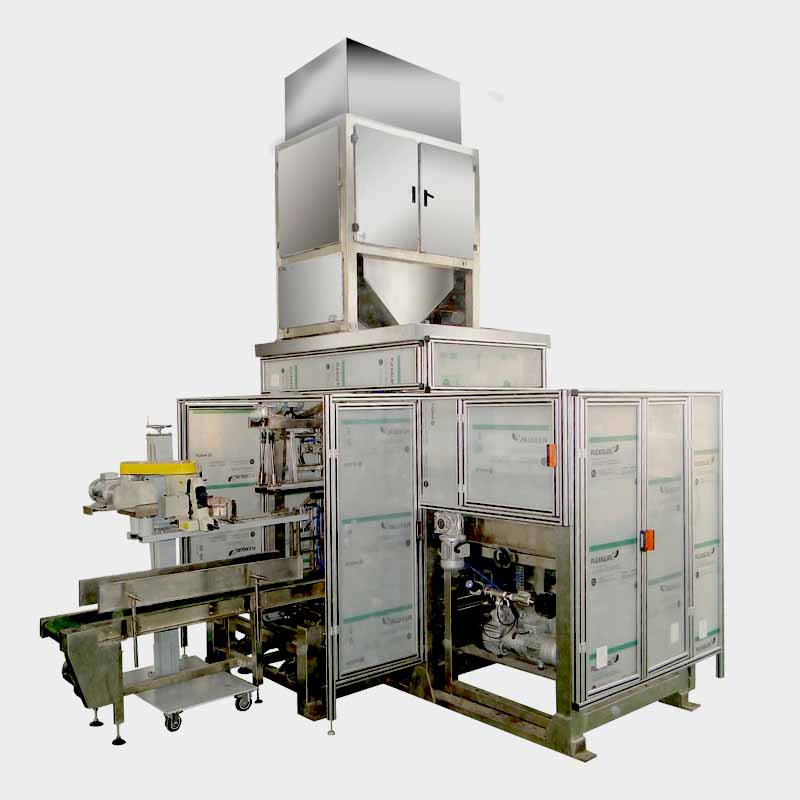 Linha de Embalagem de Máquina de Embalagem de Sacos de Papel Kraft Woven PP Grande e Pesado com Boca Aberta Totalmente Automática para 10kg/25 Kg/50kg Arroz/Ração para Animais Açúcar Sal Feijão