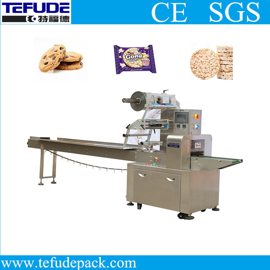 Máquina de Embalagem Automática para Pão Pita Libanês em Pacote de Almofada com Equipamento de Embalagem de Rusk de Fluxo Horizontal