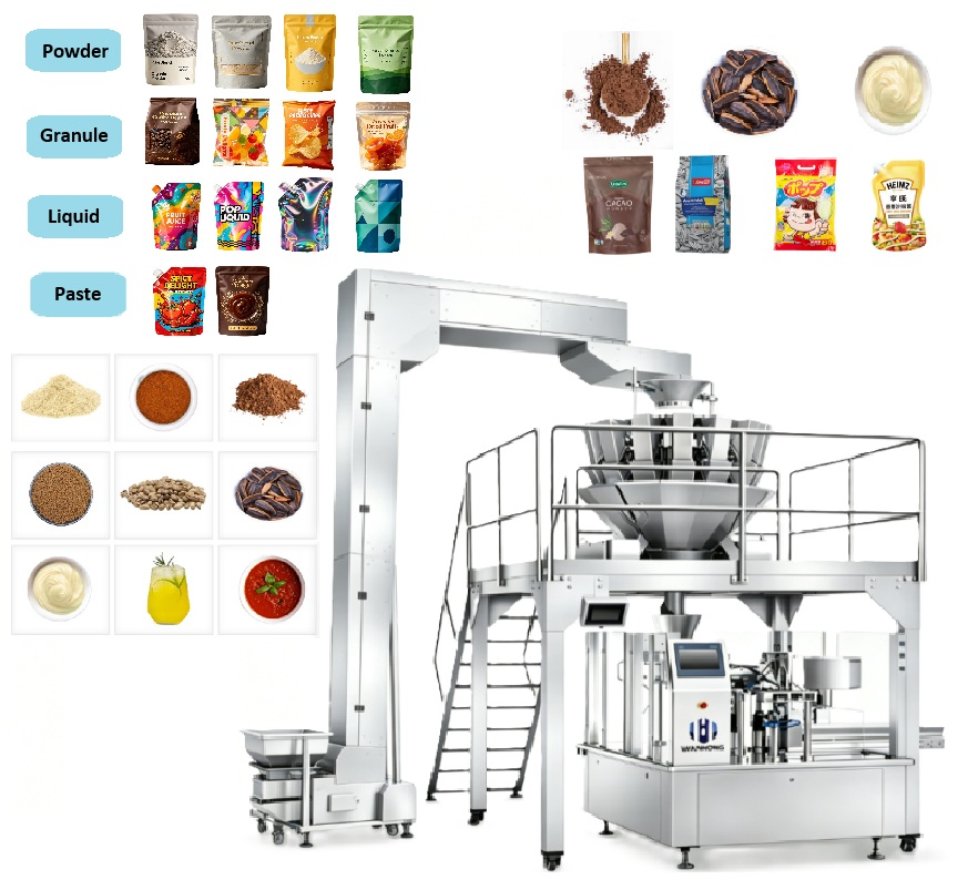 Máquina de Embalagem de Saco Vertical Automática para Enchimento, Selagem e Pesagem de Sacos para Lanches, Grãos, Arroz, Açúcar, Bastão de Molar, Saco de Chá Alimentar