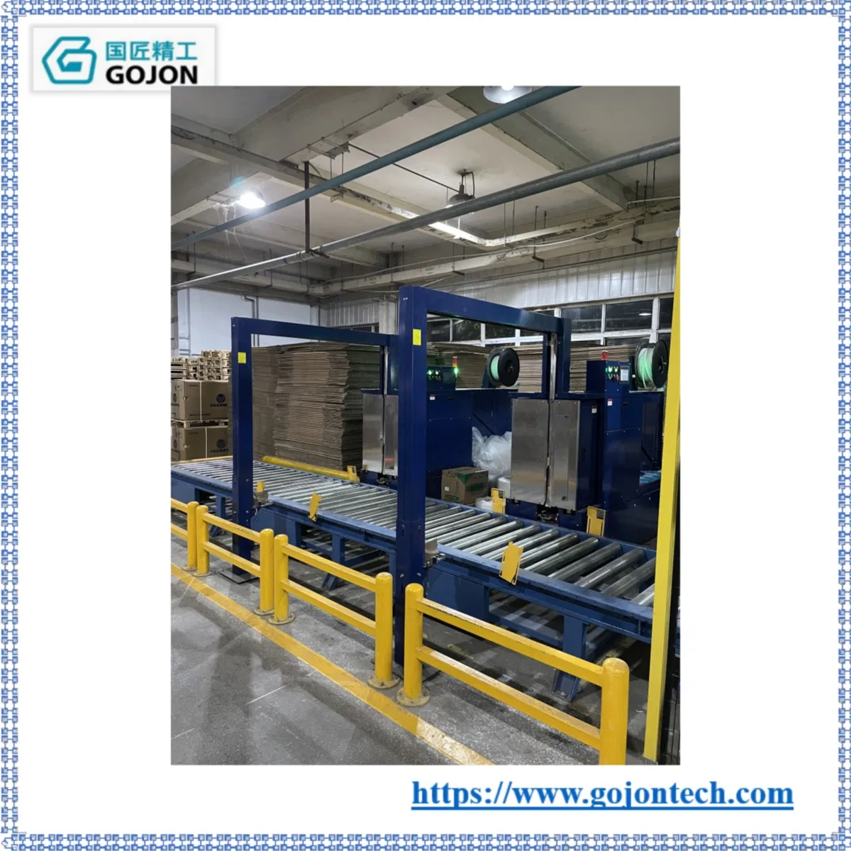 Máquina de Embalagem de Paletização Automática, Estrangulamento, Preenchimento de Papel para Paletes, Selagem, Filme Encolhível, Envoltório Vertical, Equipamento de Embalagem