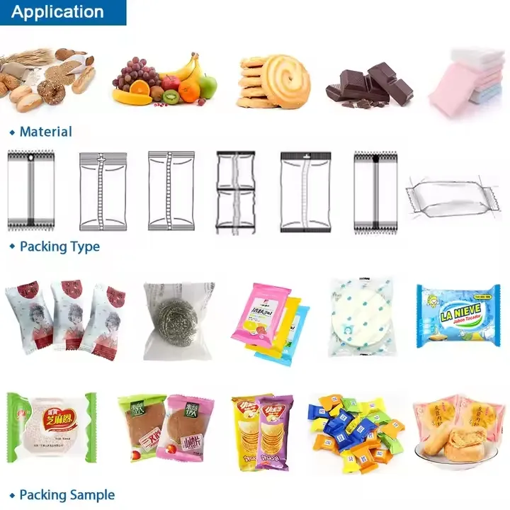 Máquina de Embalagem Flow Pack para Tabletes de Chocolate em Barra Horizontal Automática