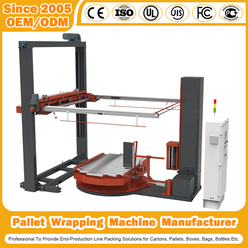Máquina de Envoltório de Paletes com Braço Rotativo Automático Completo para Embalagem a Vácuo, Envoltório Horizontal de PP para Cartões/Sacos