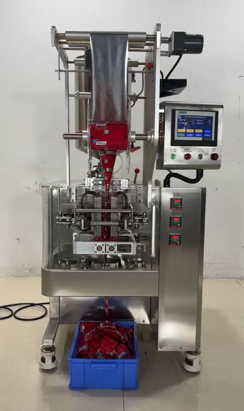 Máquina de Embalagem de Sachês de Molho de Pimenta Automática com Cilindro de Mistura Aquecido