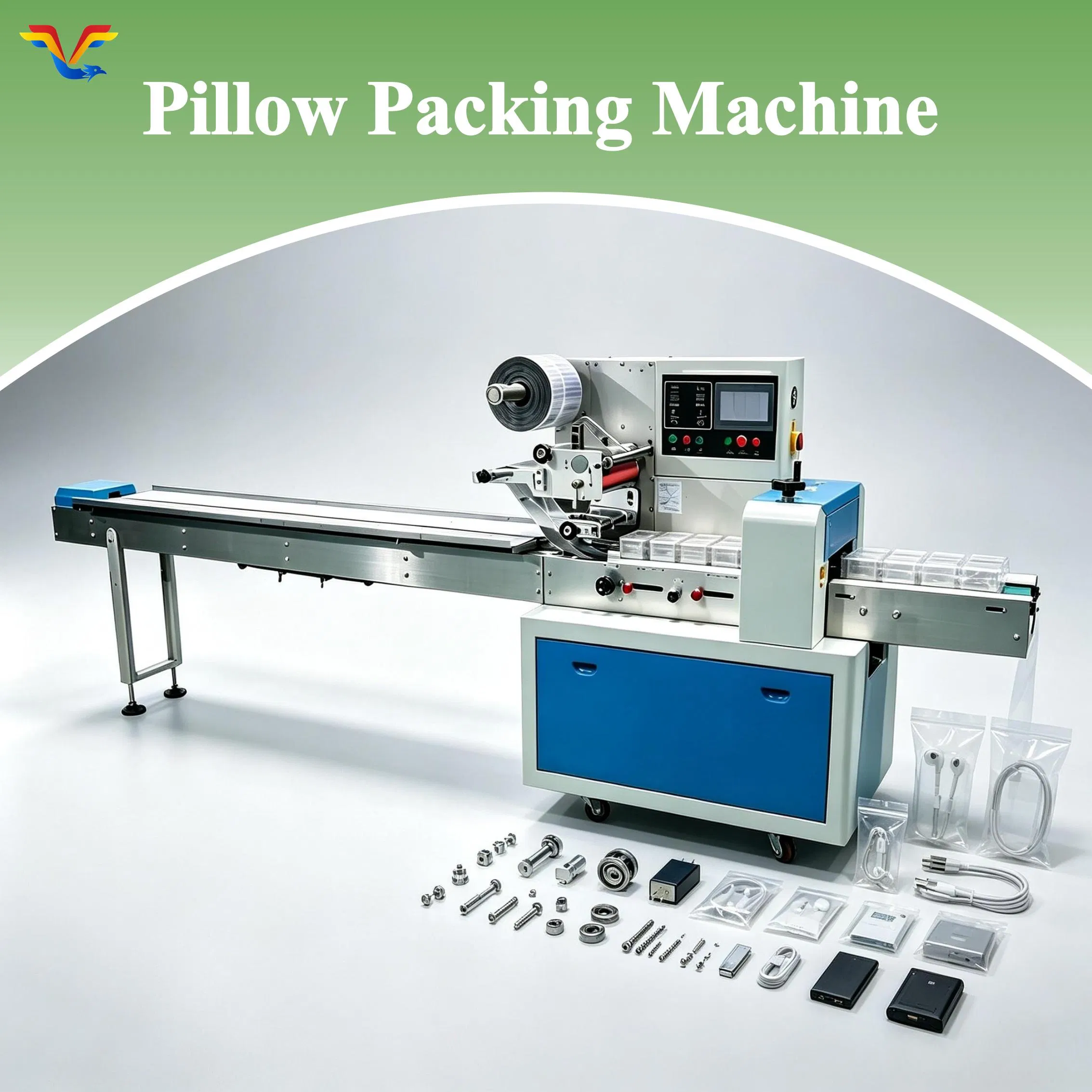 Máquina de Embalagem Automática Multifuncional para Embalagem em Fluxo de Alimentos, Fatias de Pão, Biscoitos, Pães, Máquina de Embalagem em Almofada