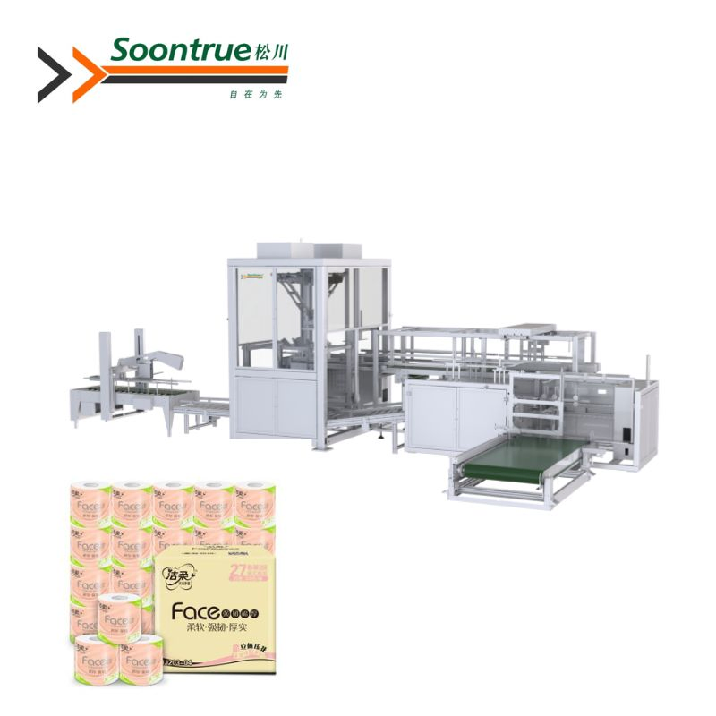 Máquina Automática de Embalagem em Caixa / Máquina de Cartonagem e Sistema de Embalagem em Cartão (5-15 Cartões/Min), Projetada para Embalagem de Produtos de Papel para Uso Doméstico