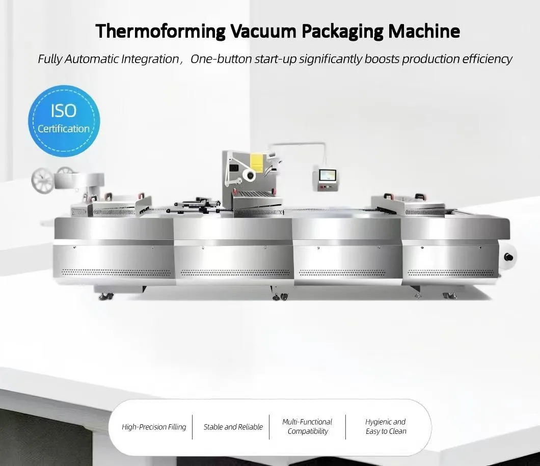 Máquina Avançada de Termoformagem com Rolos de Filme para Embalagem a Vácuo e Selagem de Refeições Preparadas