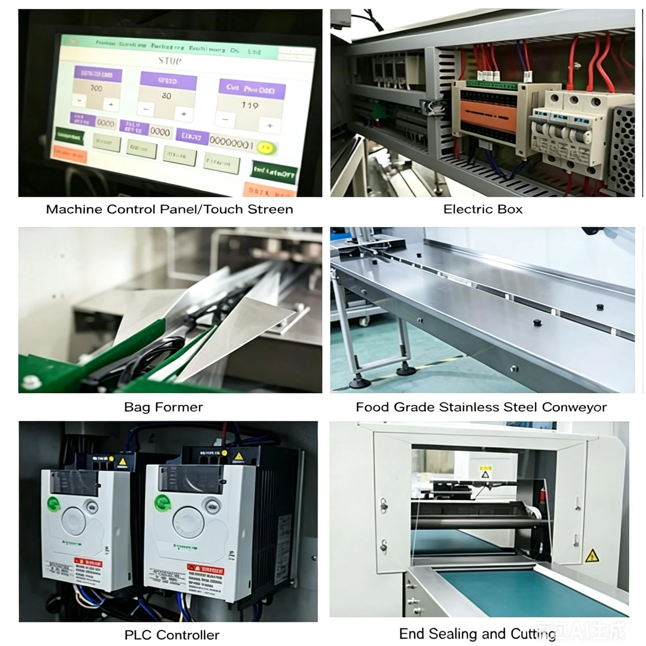 Máquina de Embalagem Automática Multifuncional para Embalagem em Fluxo de Alimentos, Fatias de Pão, Biscoitos, Pães, Máquina de Embalagem em Almofada