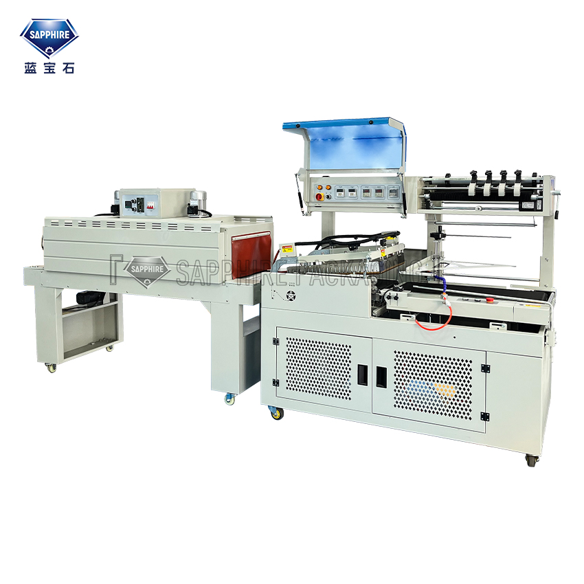 L450 Máquina de Encolhimento e Corte da Série L Máquina de Encolhimento Adequada para Embalagem Externa de Presentes, Produtos de Limpeza e Alimentos com 300°C Túnel de Encolhimento