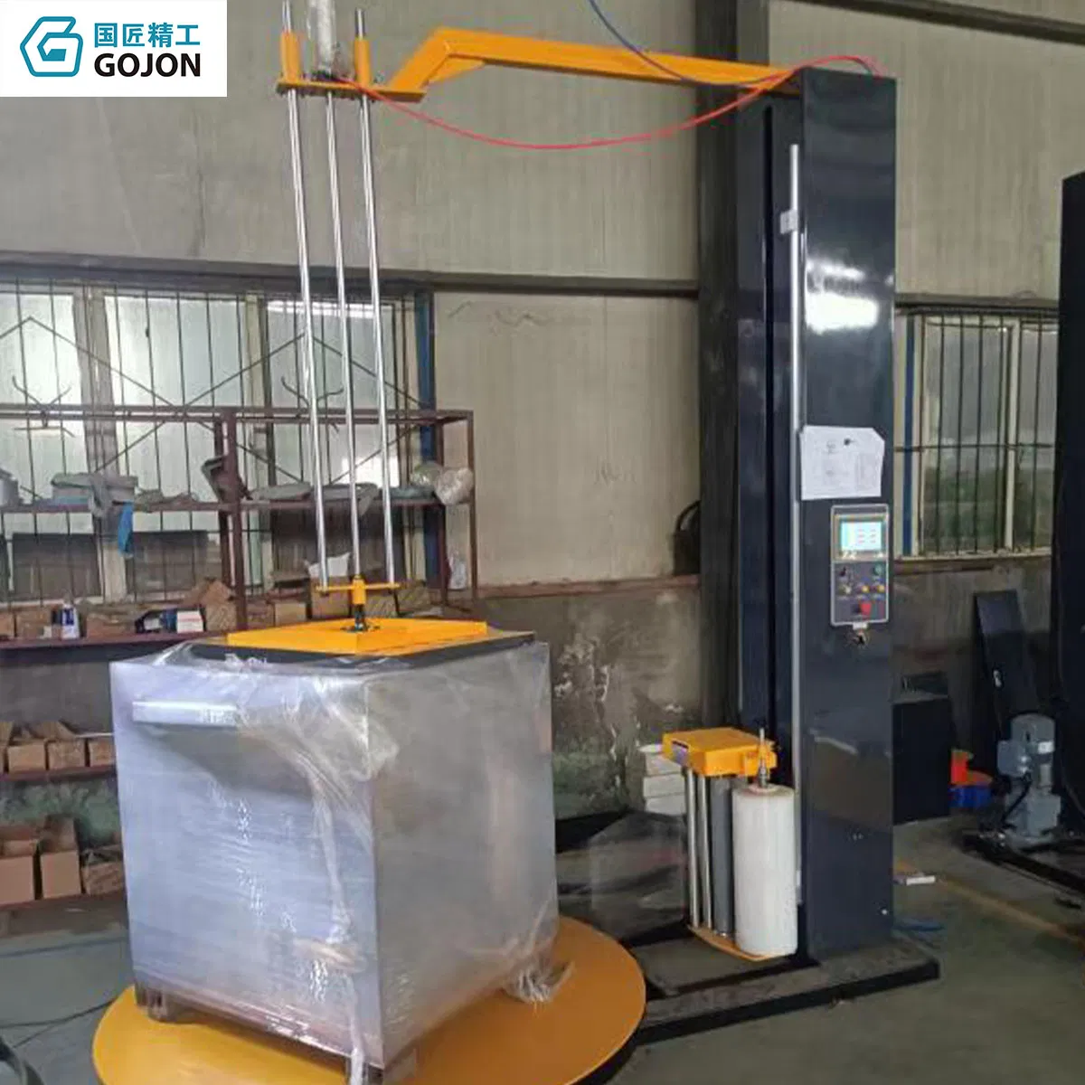 Máquina de Embalagem de Paletização Automática, Estrangulamento, Preenchimento de Papel para Paletes, Selagem, Filme Encolhível, Envoltório Vertical, Equipamento de Embalagem