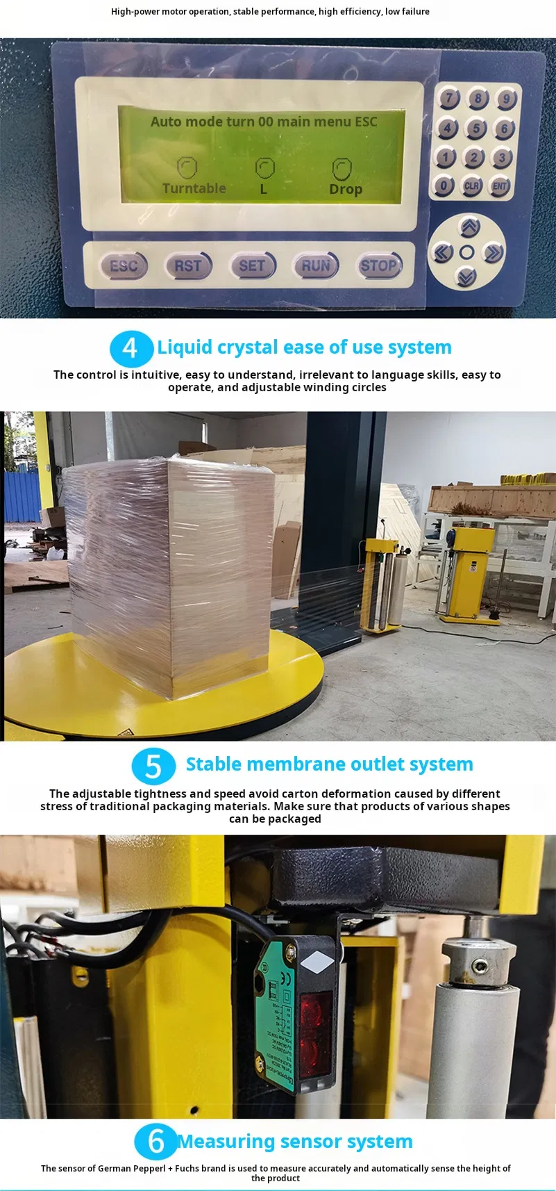 Máquina de Envoltório de Paletes Automática Total com Filme Stretch para Embalagem de Grandes Caixas e Paletes para Balanças