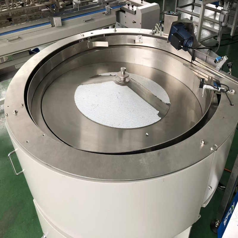 Linha de Embalagem Automática de Barras de Proteína, Barras de Arroz, Rolos de Ovo com Alimentador Rotativo