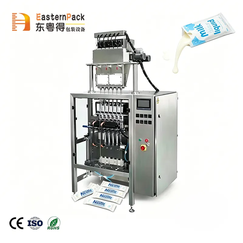 Máquina Pequena 6-Column para Embalagem de Sacos Longos, Máquina de Embalagem de Sachês de Café, Suporta OEM/ODM