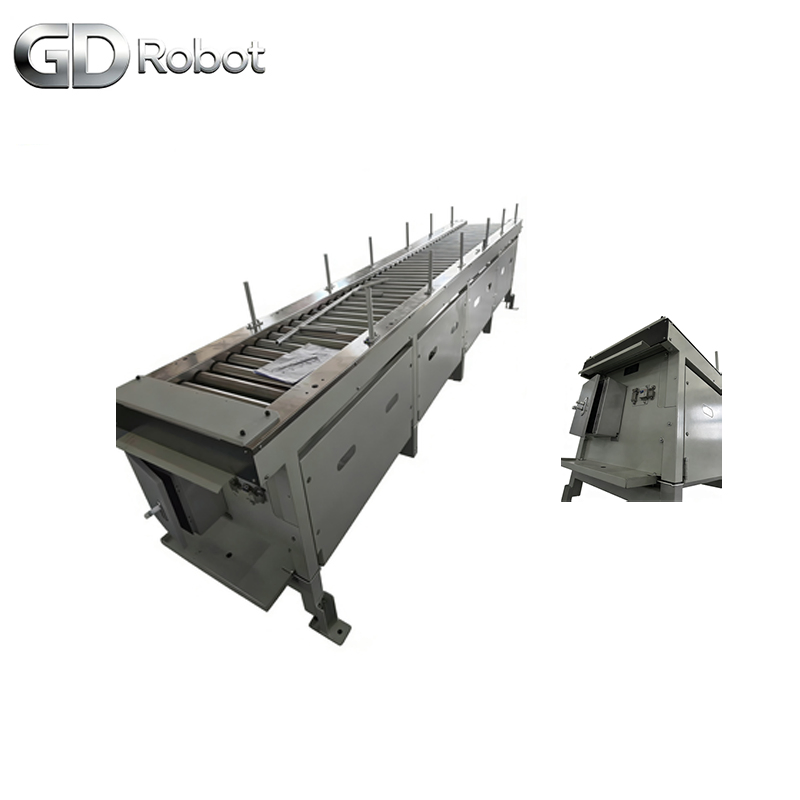 Linha de Transportador Automático em Aço Inoxidável, Estrutura Resistente à Corrosão e Higienica para Processamento e Embalagem de Alimentos