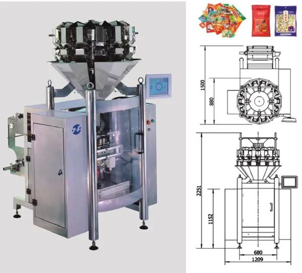 Máquina de Embalagem de Alimentos Popped Máquina de Embalagem Vertical Automática