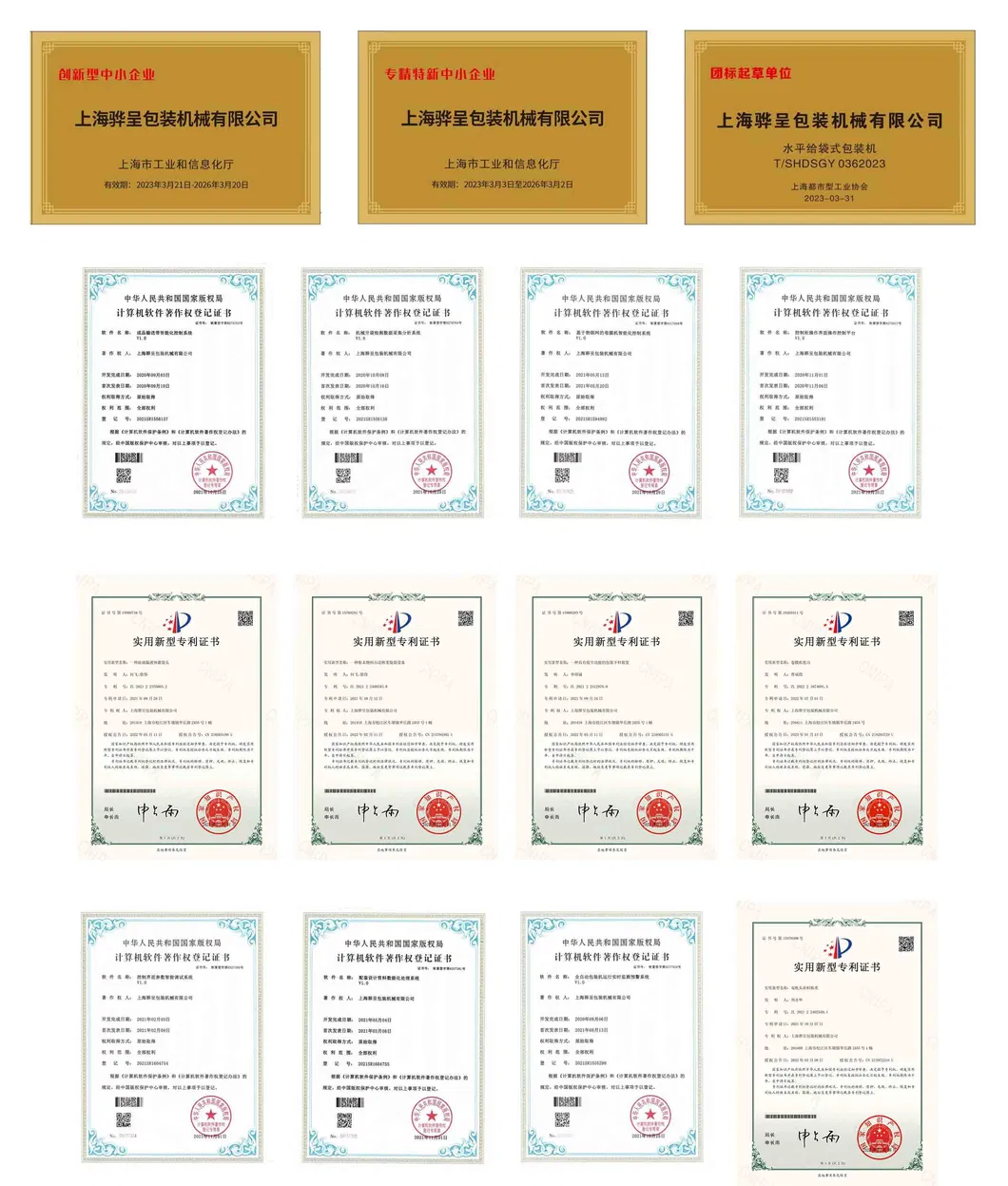 Certificado CE e ISO da máquina de embalagem