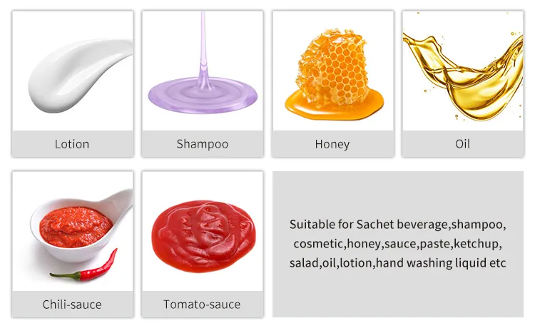 Amostras de sachês de mel e ketchup