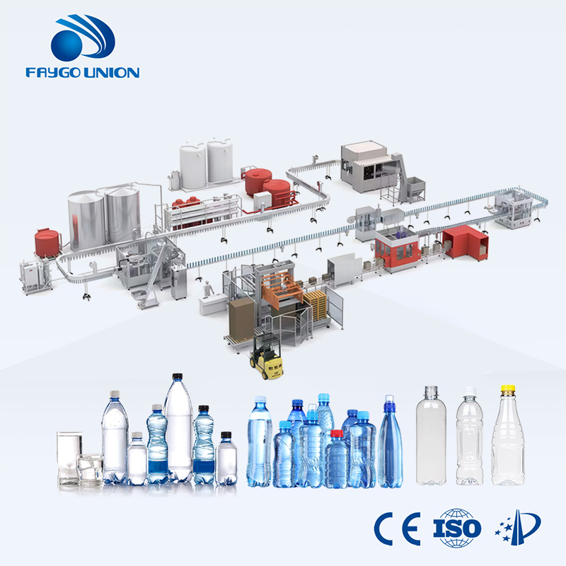 Linha de Produção Automática de Envasamento de Água Mineral em Garrafa com Preço de Fábrica Inclui Máquina de Sopro de Garrafa PET, Máquina de Enchimento de Água, Máquina de Vedação de Tampas e Máquina de Embalagem