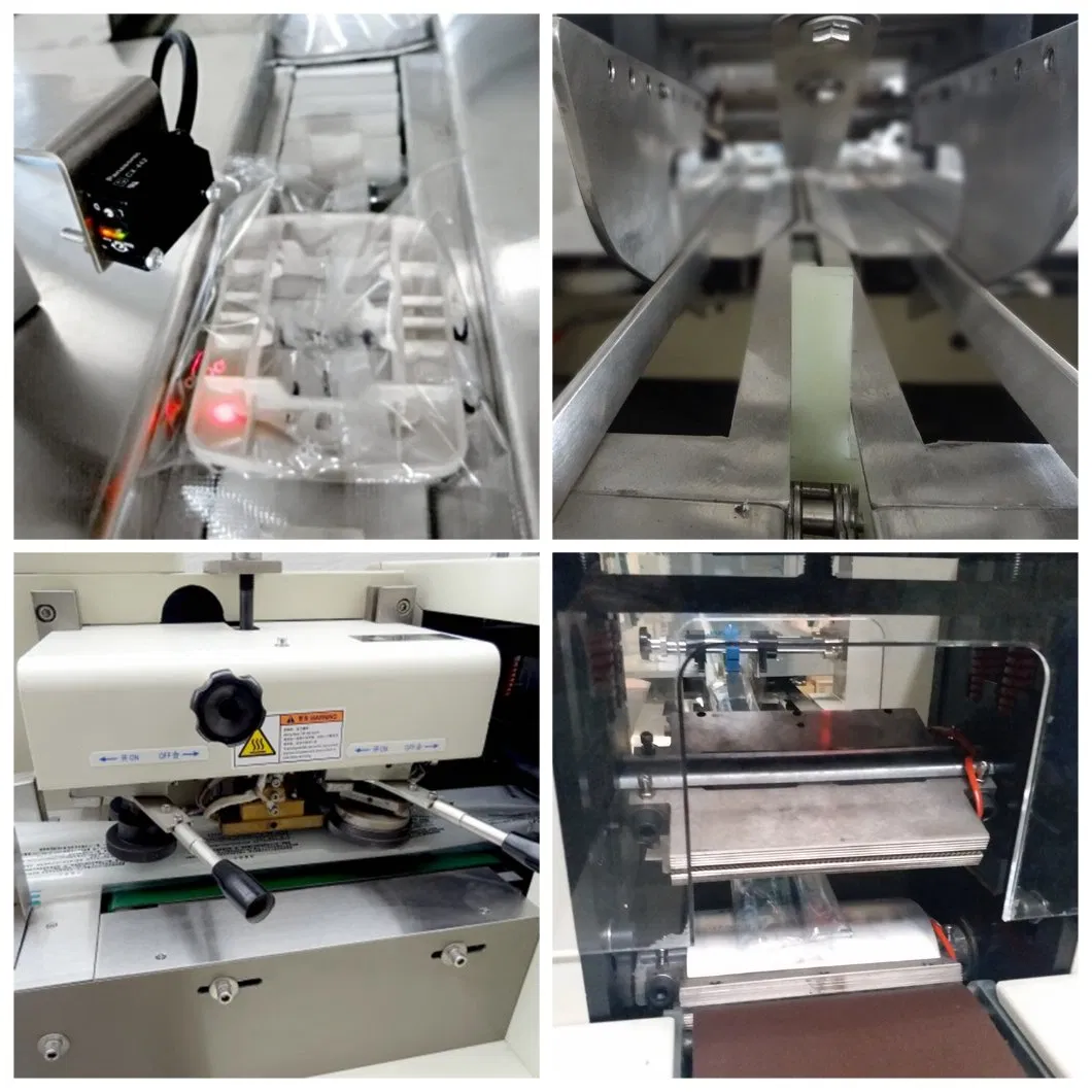 Máquina de Embalagem Automática de Fluxo com Motor Servo Aprovado CE para Embalagem de Alimentos, Pão e Doces, Máquina de Selagem Horizontal