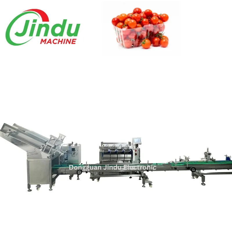 Linha de Embalagem de Clamshell de Tomate Cereja Delicado Sistema de Pesagem Multicabeça