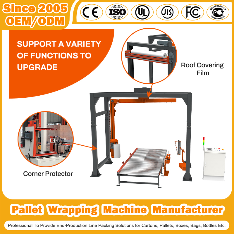 Máquina de Paletização com Braço Rotativo para Envoltório de Filme Stretch Automático, Inline Horizontal, Empilhamento de Cartões, Encolhimento com CE